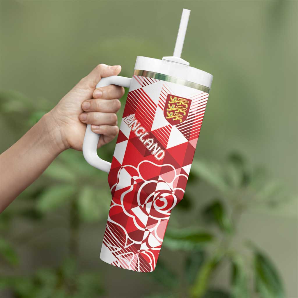England Rugby Crystalised Red Rose Custom Stanley Cup 40 oz 30 oz Tumbler With Handle
