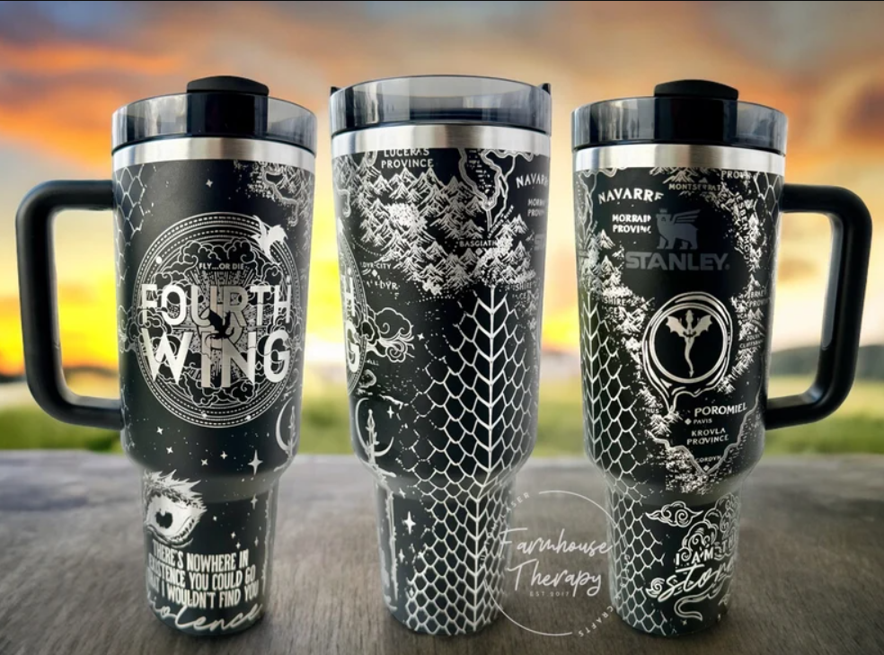 Engraved Fourth Wing Custom Stanley Cup 40 oz 30 oz Tumbler With Handle