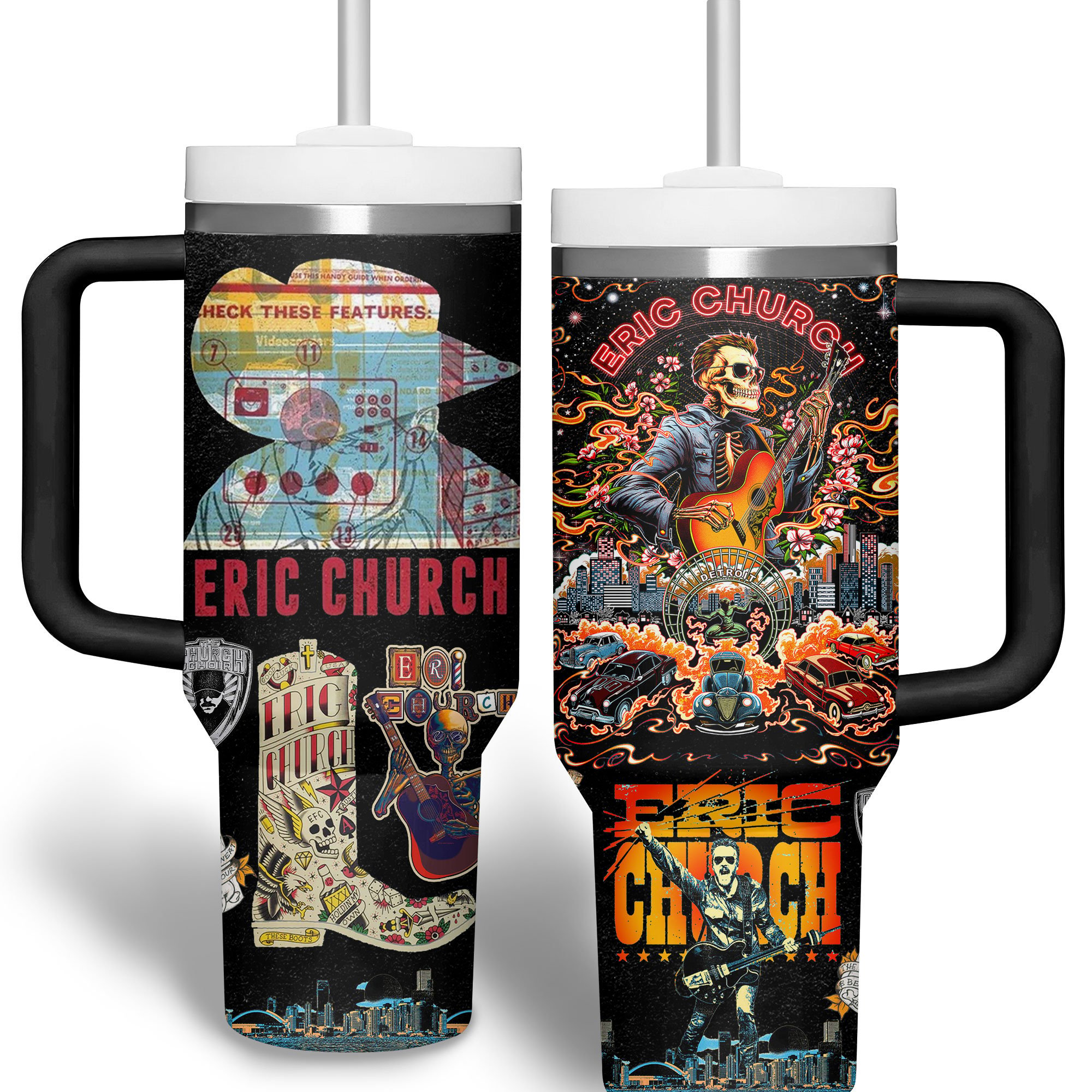 Eric Church Music Custom Stanley Cup 40 oz 30 oz Tumbler With Handle