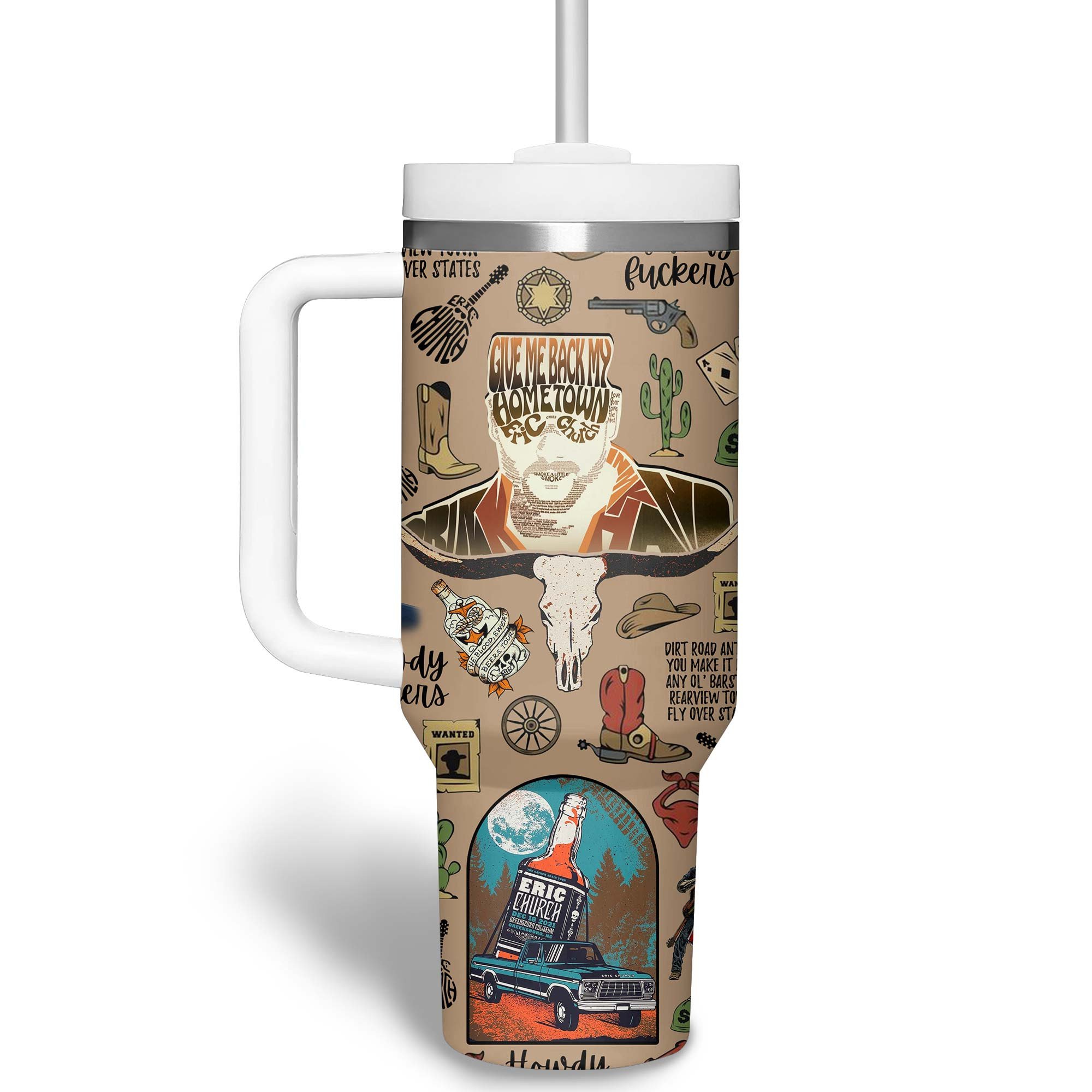 Eric Church Music Custom Stanley Cup 40 oz 30 oz Tumbler With Handle