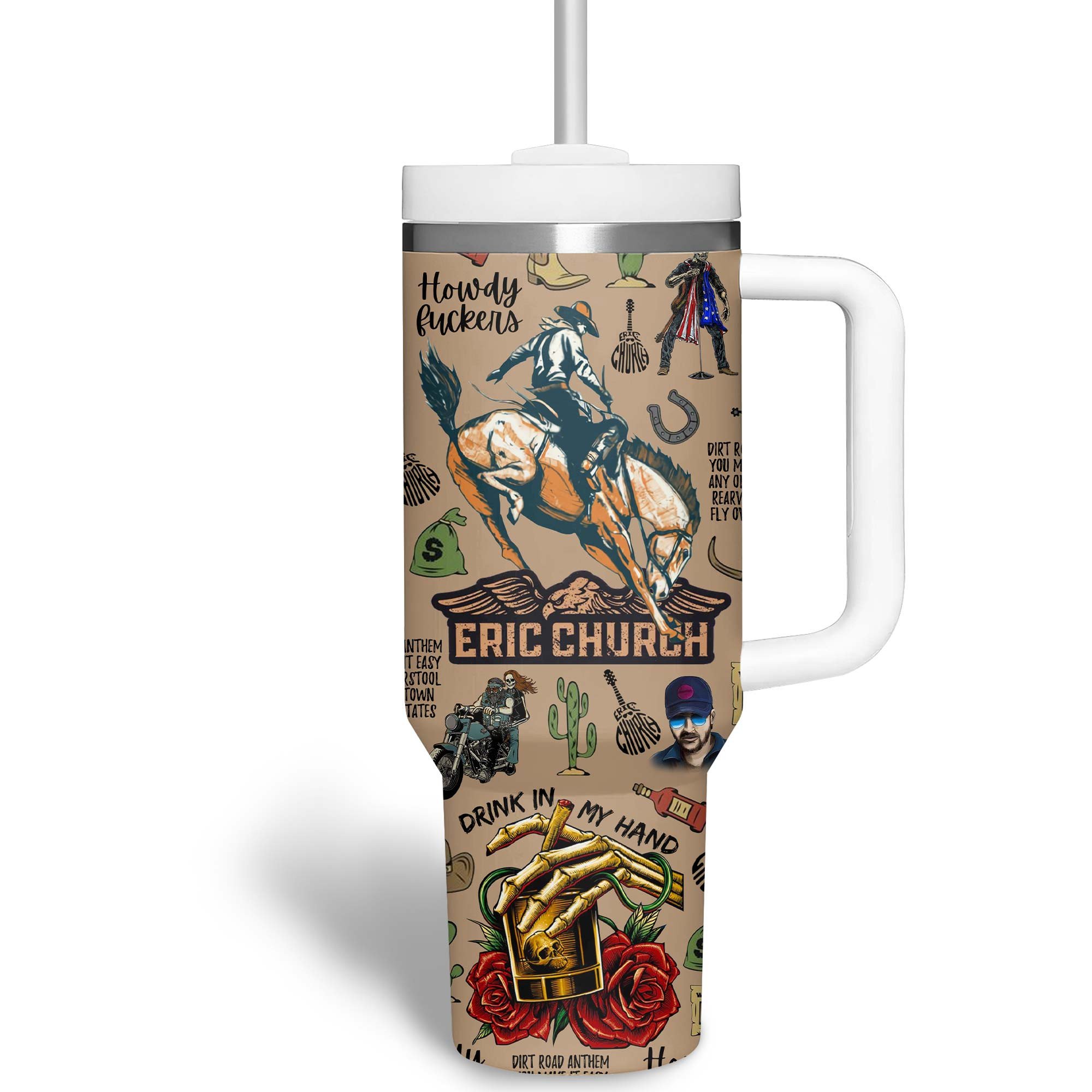 Eric Church Music Custom Stanley Cup 40 oz 30 oz Tumbler With Handle