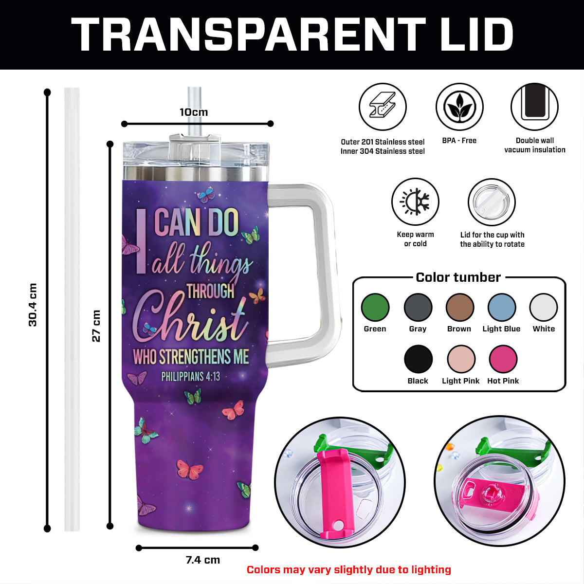 Faith Cross Butterfly Custom Stanley Cup 40 oz 30 oz Tumbler With Handle