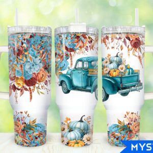 Fall Pumpkin Truck Custom Stanley Cup 40 oz 30 oz Tumbler With Handle