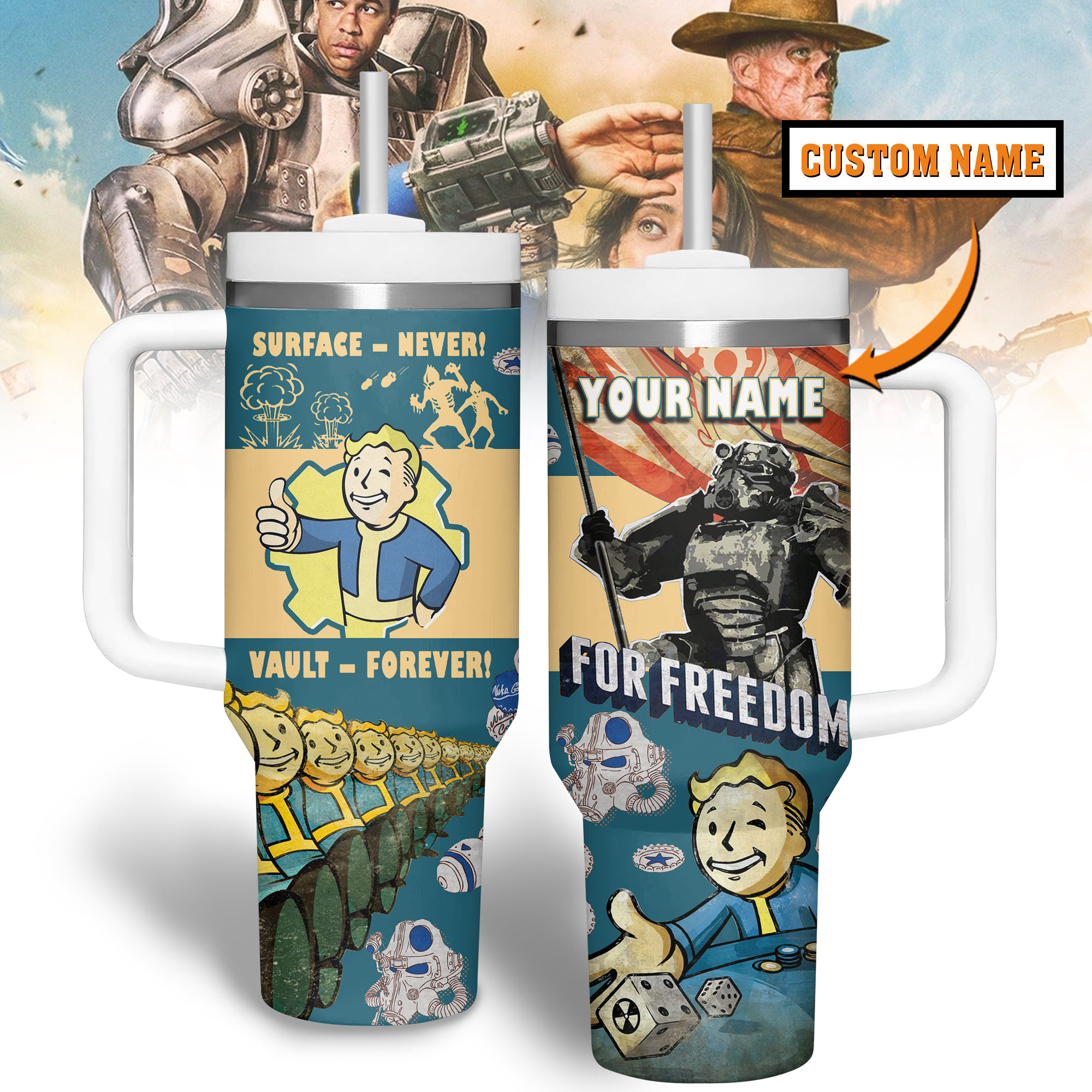 Fallout Games Custom Stanley Cup 40 oz 30 oz Tumbler With Handle