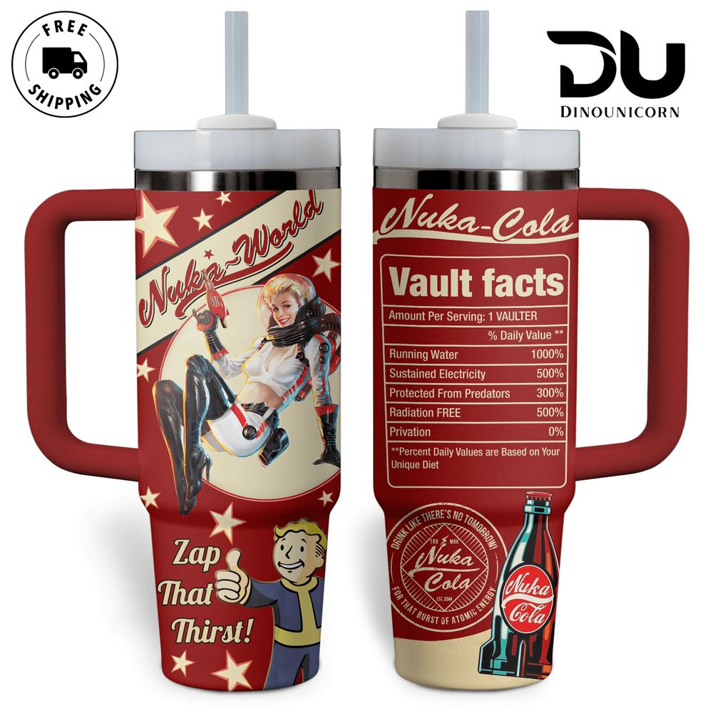 Fallout Nuka Cola Games Custom Stanley Cup 40 oz 30 oz Tumbler With Handle