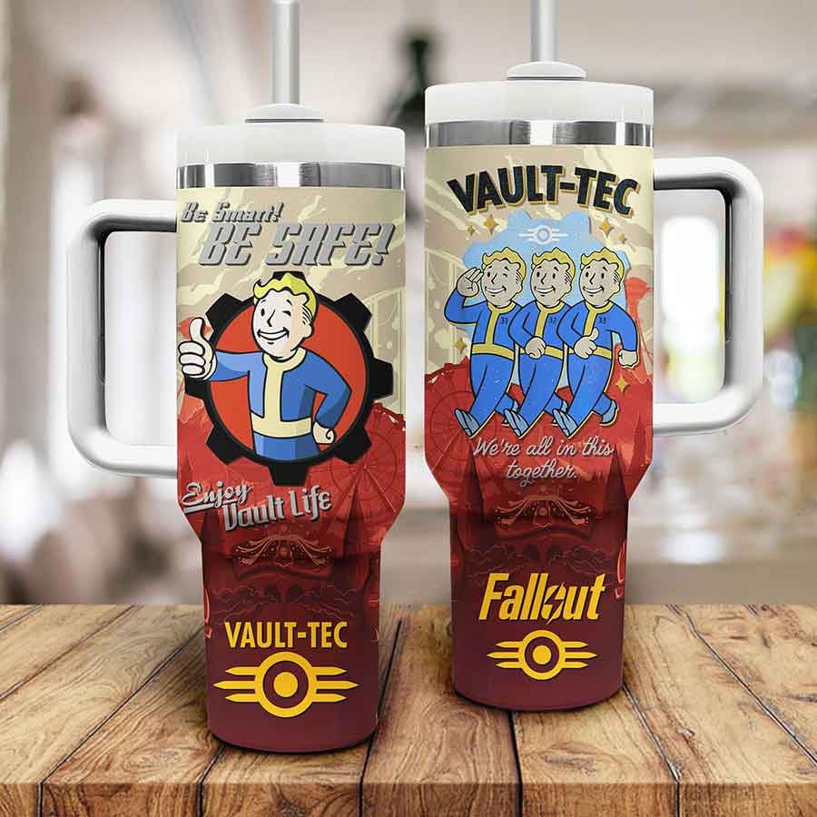 Fallout Vault-Tec Games Custom Stanley Cup 40 oz 30 oz Tumbler With Handle
