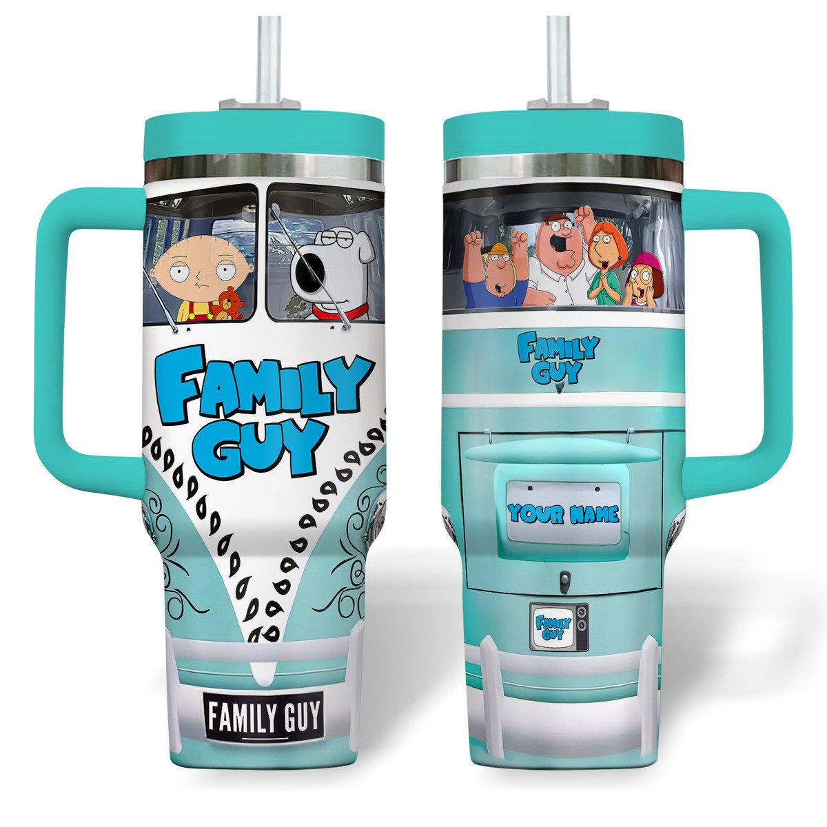 Family Guy Cartoon Custom Stanley Cup 40 oz 30 oz Tumbler With Handle