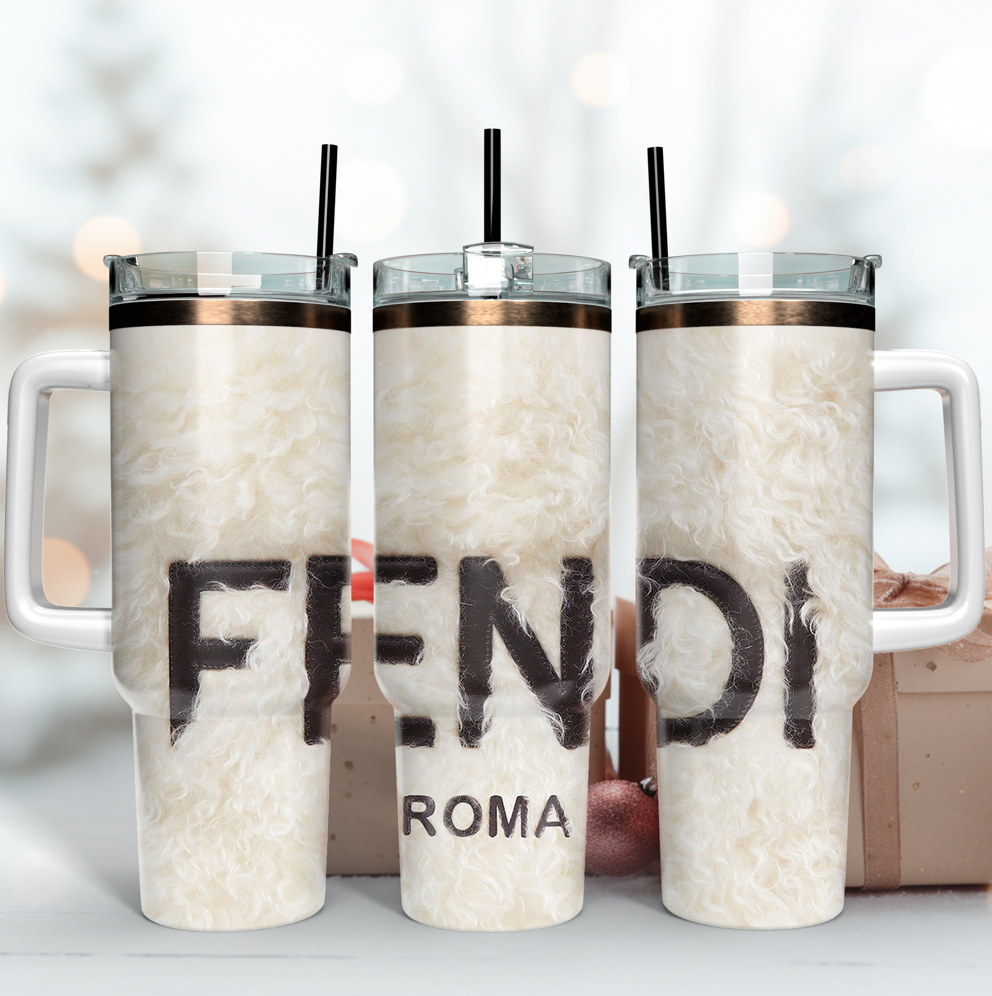 Fendi Logo Custom Stanley Cup 40 oz 30 oz Tumbler With Handle