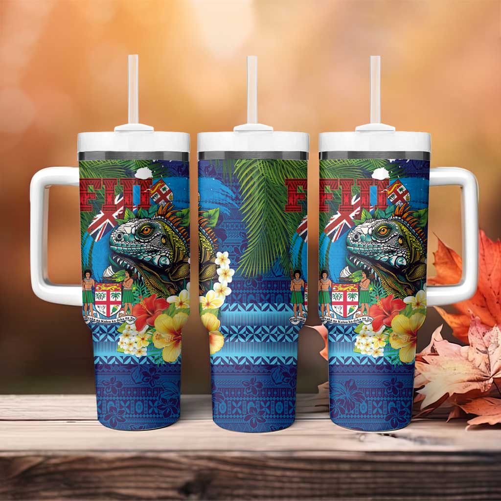 Fiji Iguana-Coat of Arms Custom Stanley Cup 40 oz 30 oz Tumbler With Handle