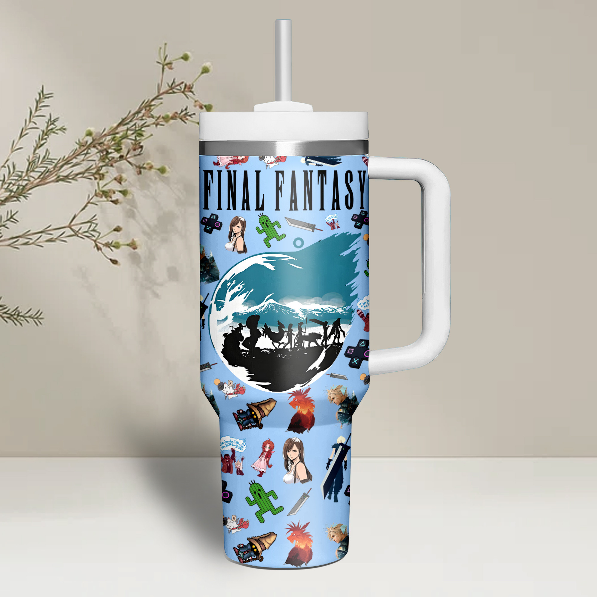 Final Fantasy Games Custom Stanley Cup 40 oz 30 oz Tumbler With Handle