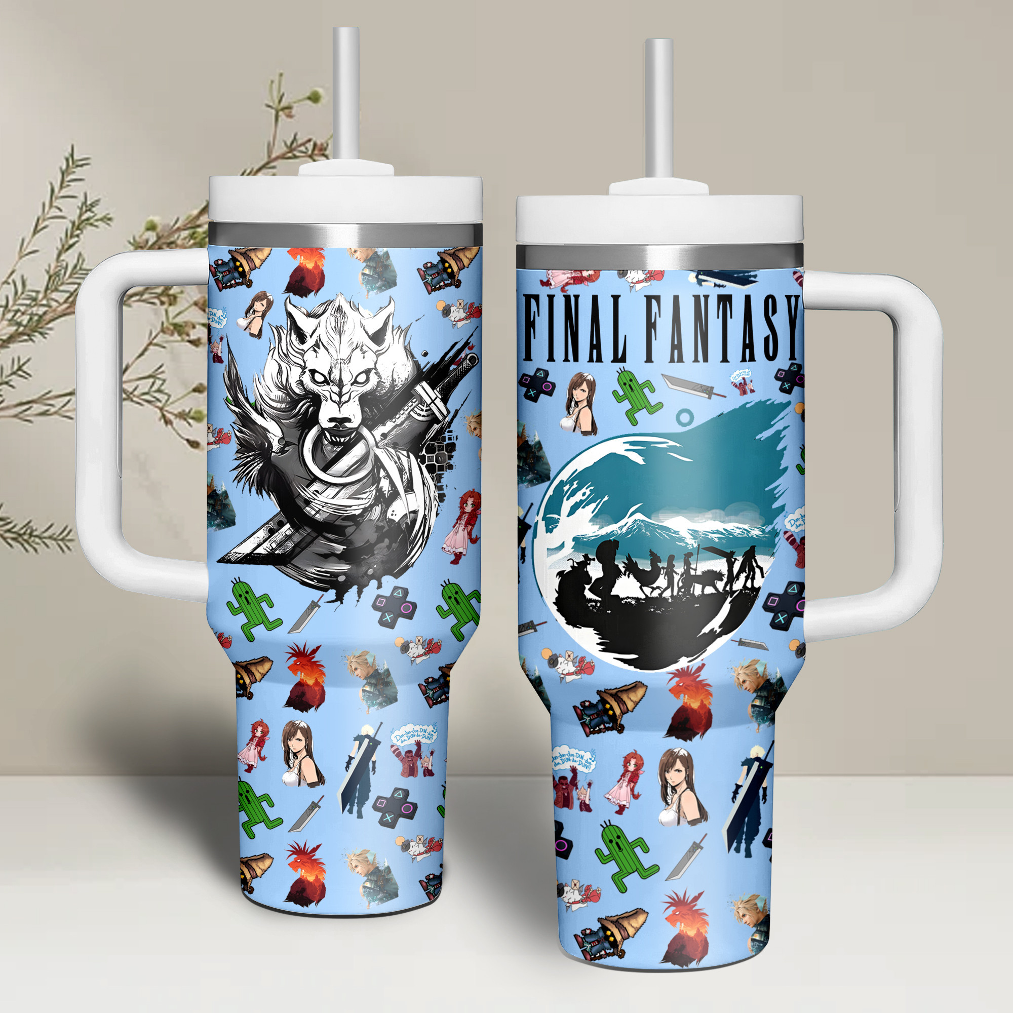 Final Fantasy Games Custom Stanley Cup 40 oz 30 oz Tumbler With Handle