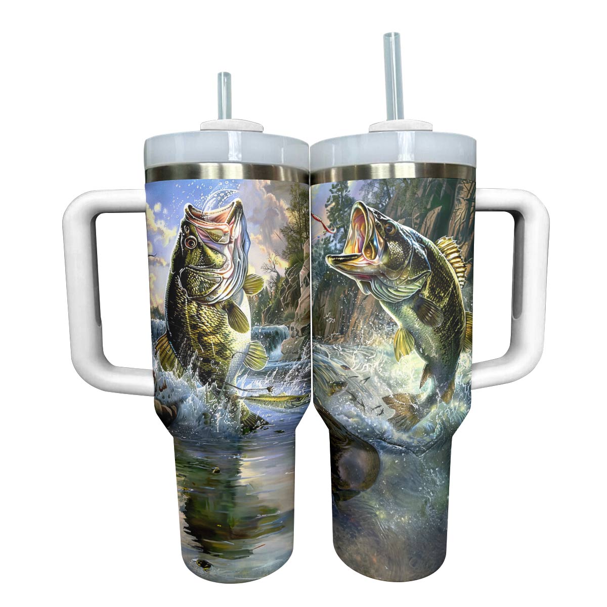 Fishing Custom Stanley Cup 40 oz 30 oz Tumbler With Handle