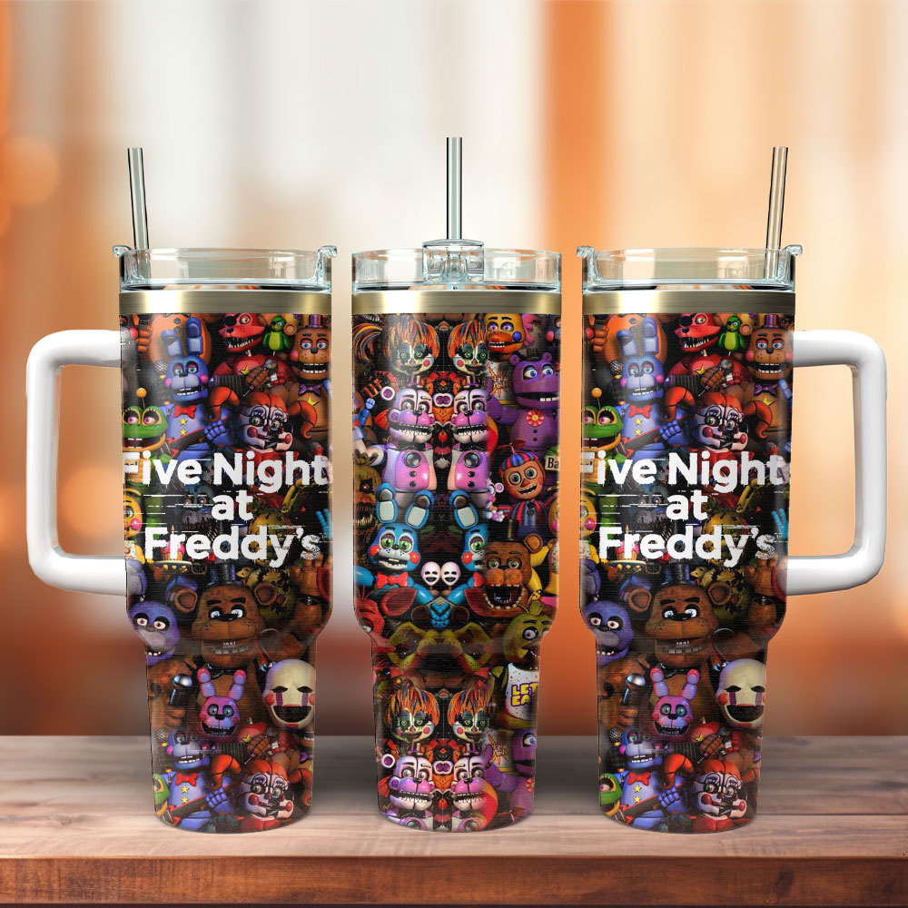 Five Nights At Freddy Cartoon Custom Stanley Cup 40 oz 30 oz Tumbler With Handle
