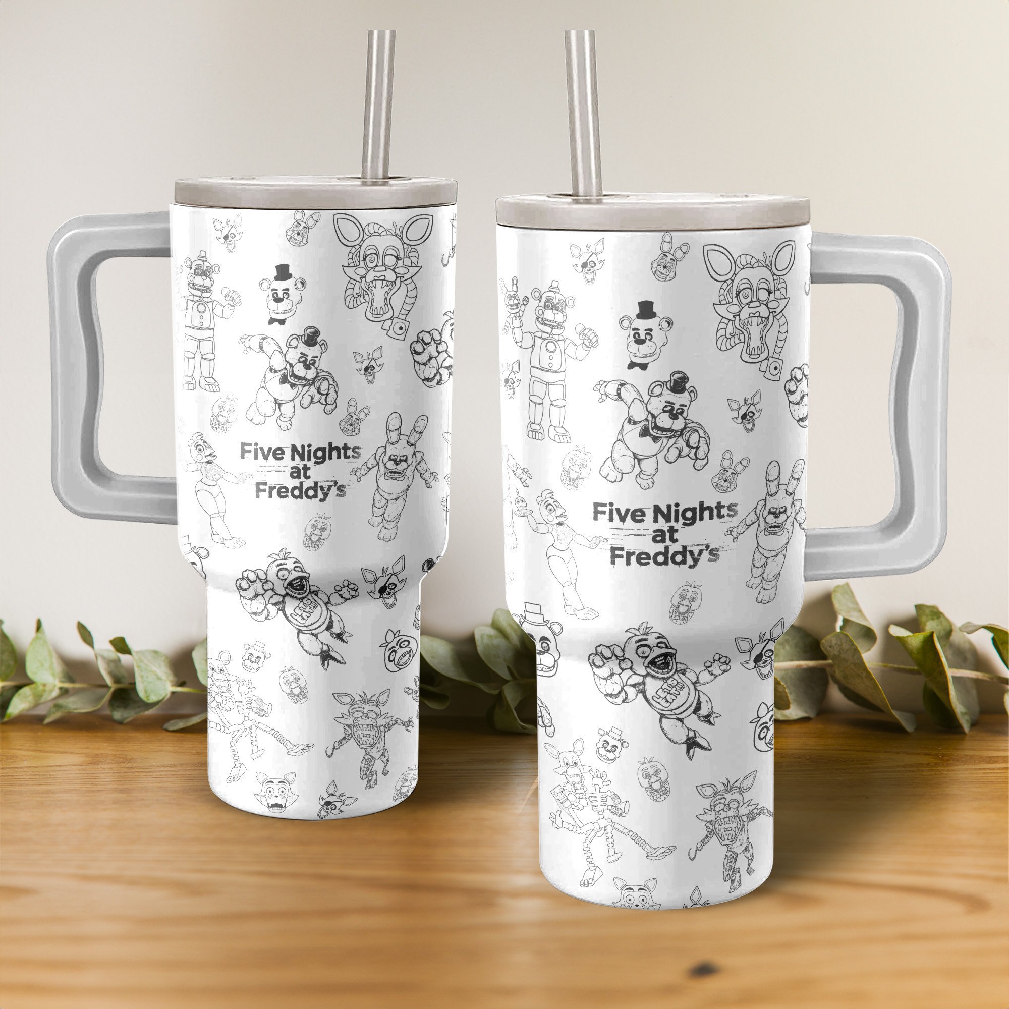 Five Nights at Freddy's Cartoon Custom Stanley Cup 40 oz 30 oz Tumbler With Handle