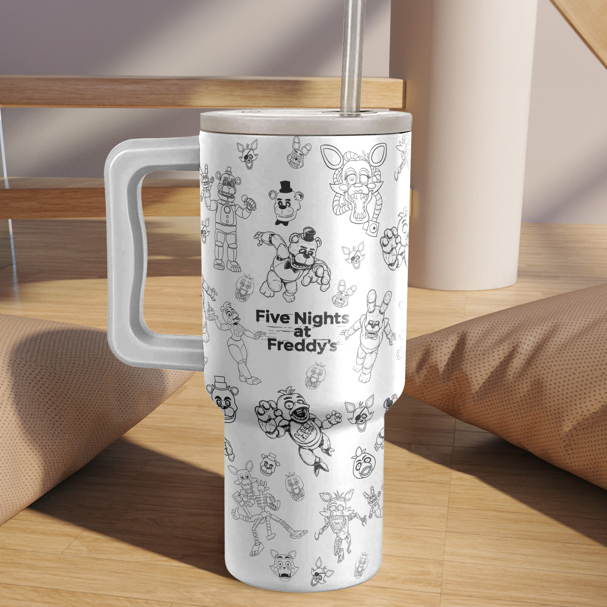 Five Nights at Freddy's Cartoon Custom Stanley Cup 40 oz 30 oz Tumbler With Handle