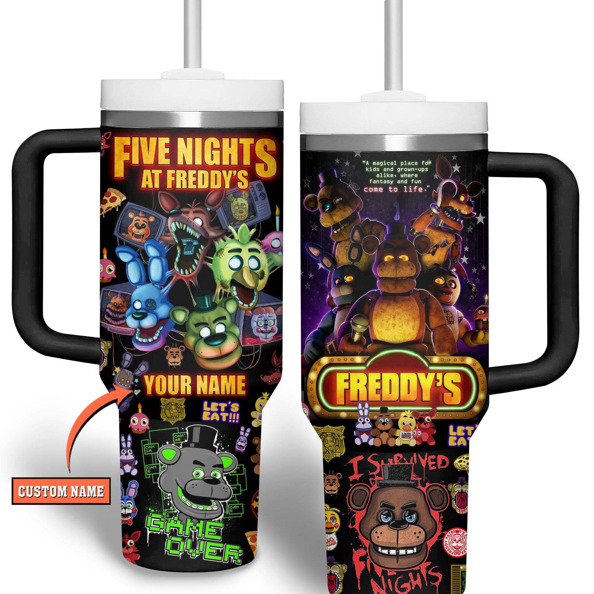 Five Nights at Freddy's CartoonCustom Stanley Cup 40 oz 30 oz Tumbler With Handle