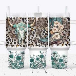 Floral Cowgirl Custom Stanley Cup 40 oz 30 oz Tumbler With Handle