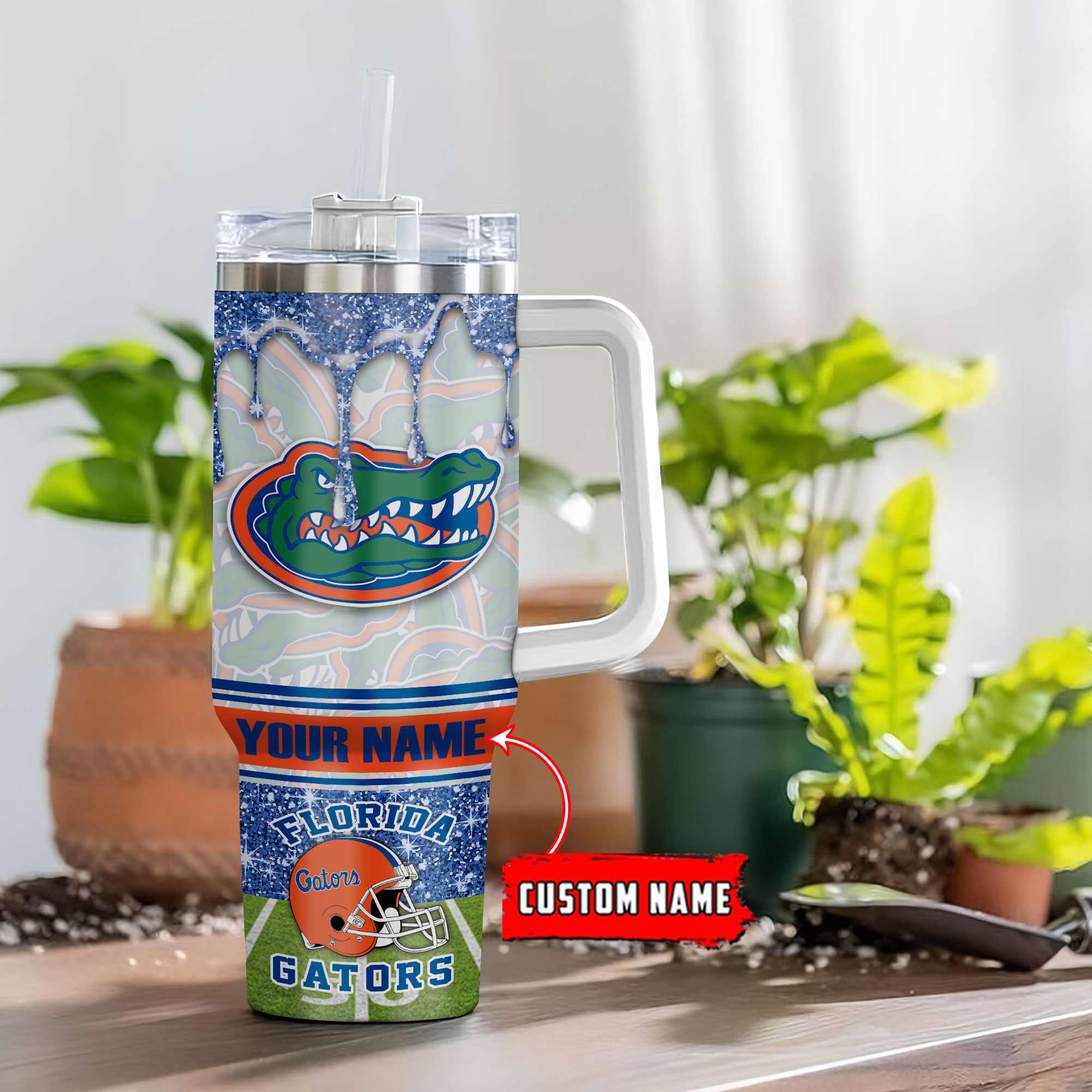 Florida Gators NCAA Glitter Custom Stanley Cup 40 oz 30 oz Tumbler With Handle