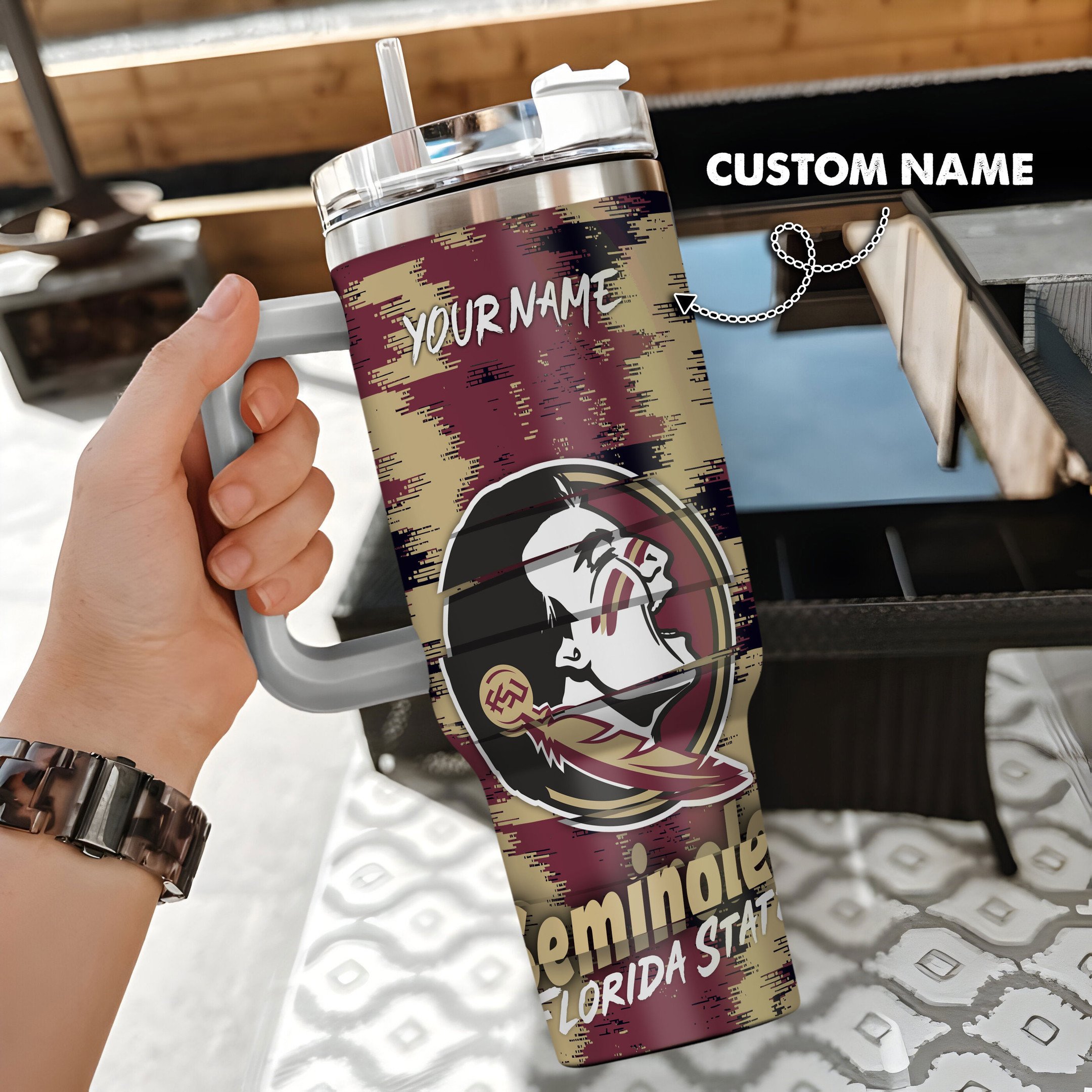 Florida State Seminoles NCAA Custom Stanley Cup 40 oz 30 oz Tumbler With Handle