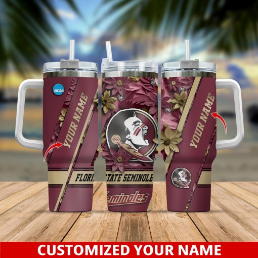 Florida State Seminoles NCAA Custom Stanley Cup 40 oz 30 oz Tumbler With Handle