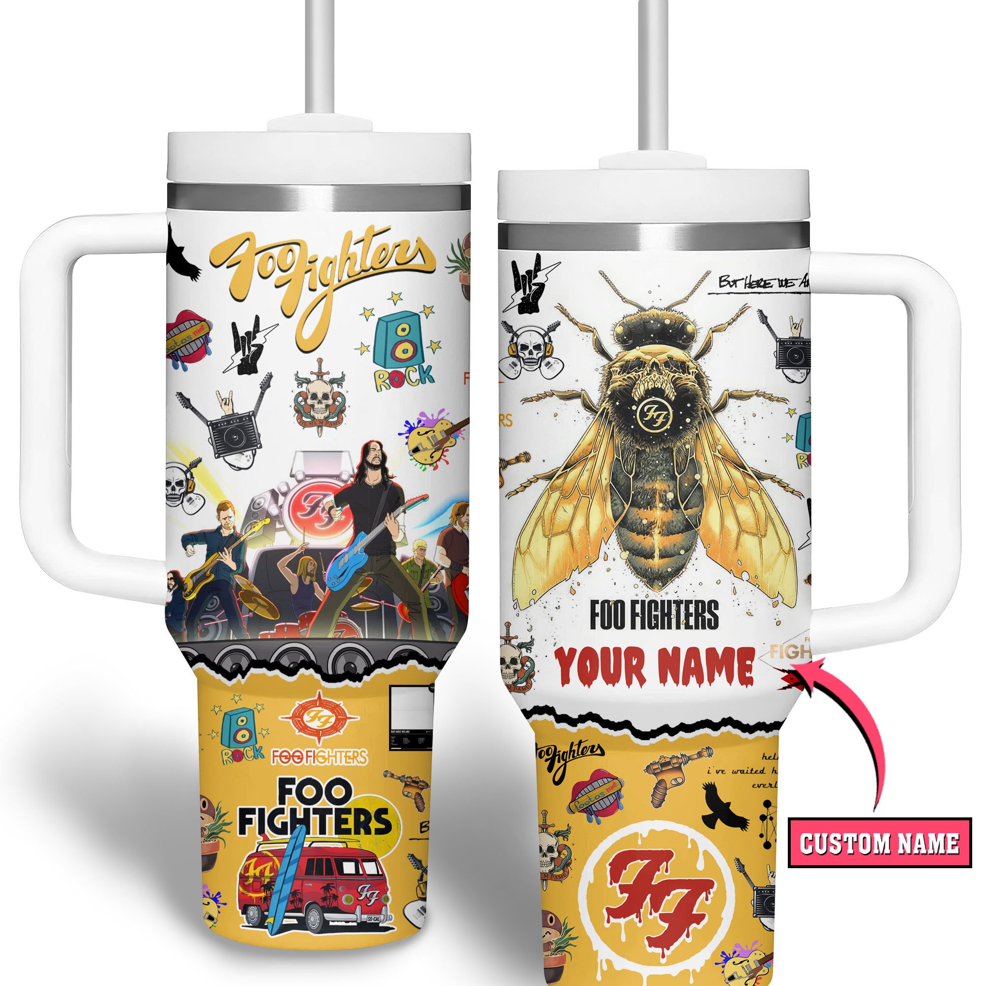Foo Fighters Music Custom Stanley Cup 40 oz 30 oz Tumbler With Handle