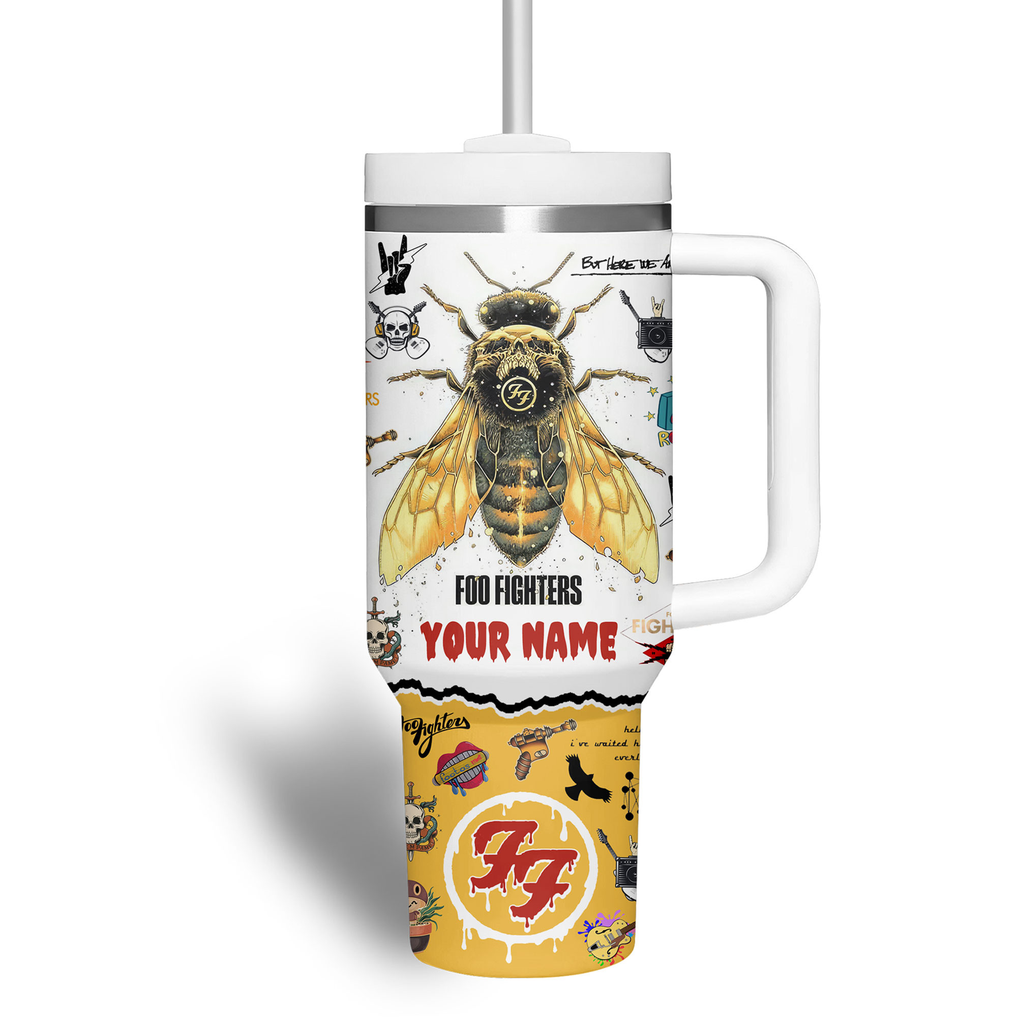 Foo Fighters Music Custom Stanley Cup 40 oz 30 oz Tumbler With Handle