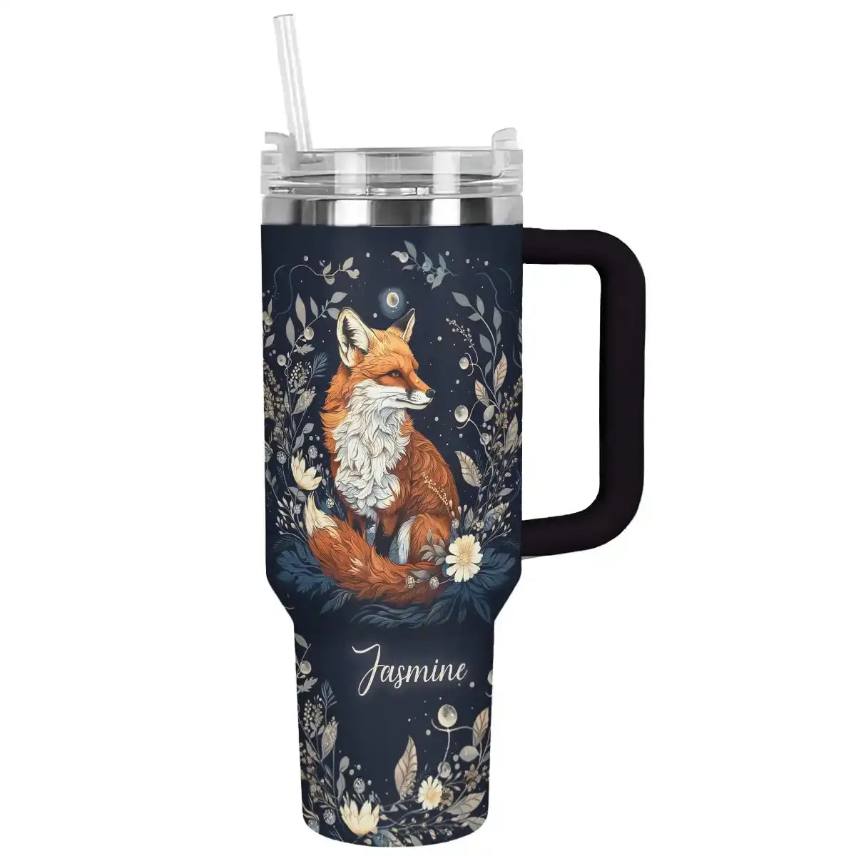Fox In Moonlight Custom Stanley Cup 40 oz 30 oz Tumbler With Handle