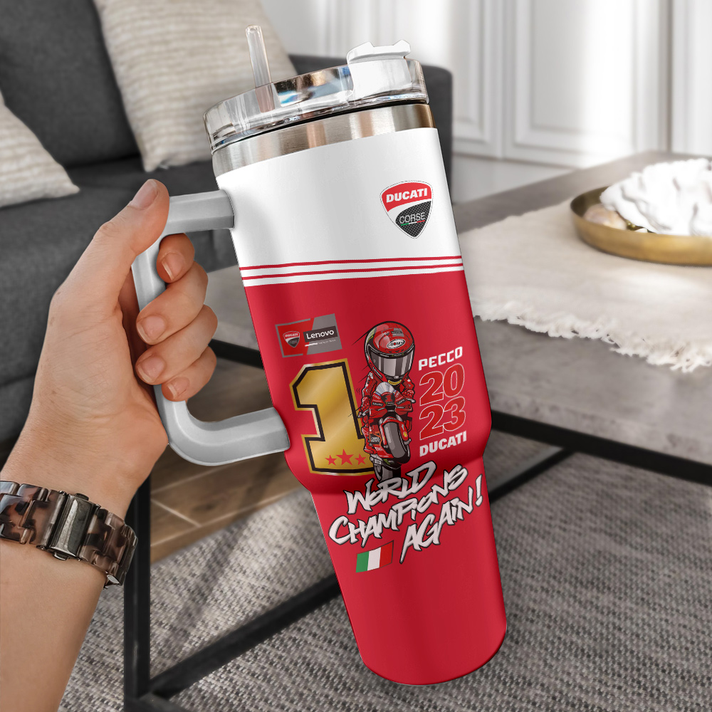 Francesco Bagnaia MotoGP Custom Stanley Cup 40 oz 30 oz Tumbler With Handle