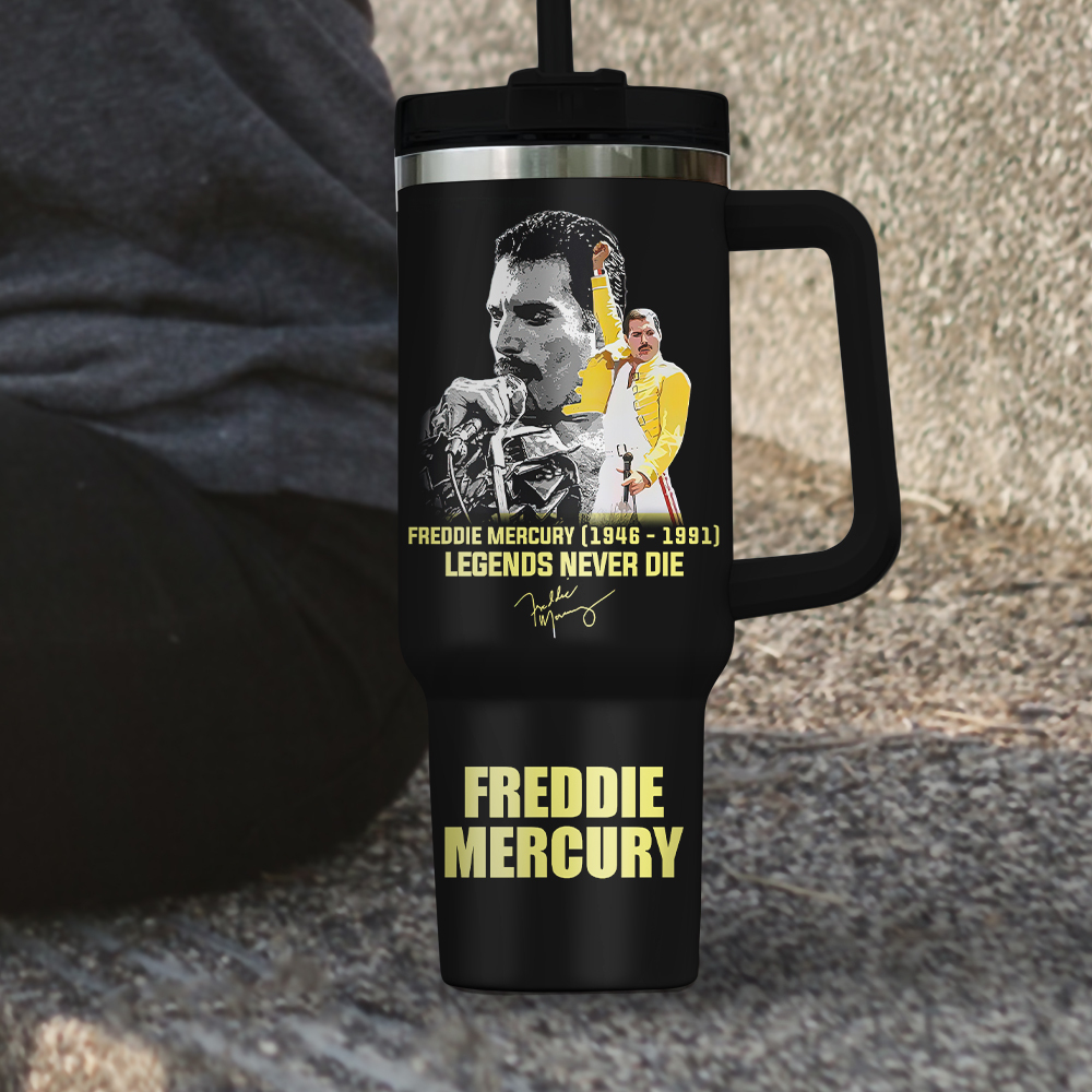 Freddie Mercury Legends Never Die Music Custom Stanley Cup 40 oz 30 oz Tumbler With Handle