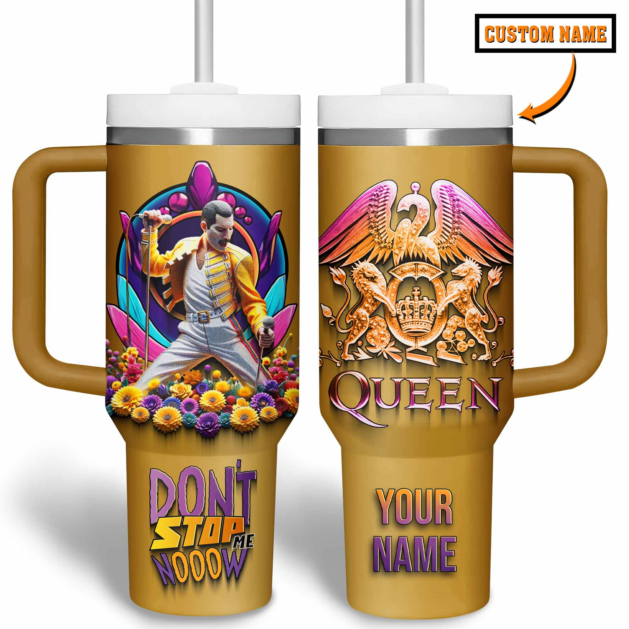 Freddie Mercury Music Custom Stanley Cup 40 oz 30 oz Tumbler With Handle