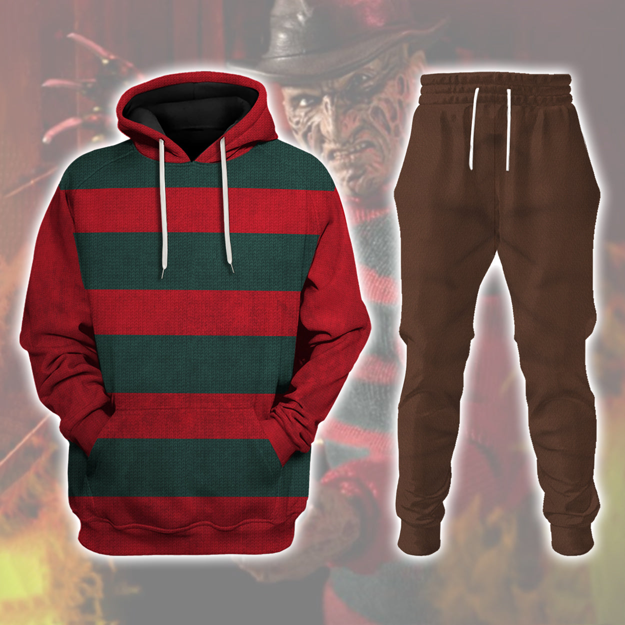 Freddy Krueger Costume Hoodie Sweatshirt T-Shirt Sweatpants Tracksuit - Stormmerch Exclusive