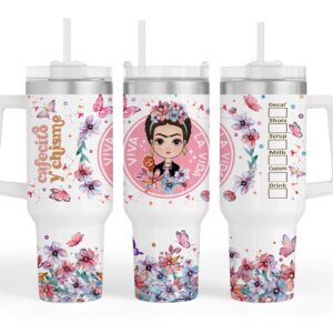 Frida Cafecito Custom Stanley Cup 40 oz 30 oz Tumbler With Handle