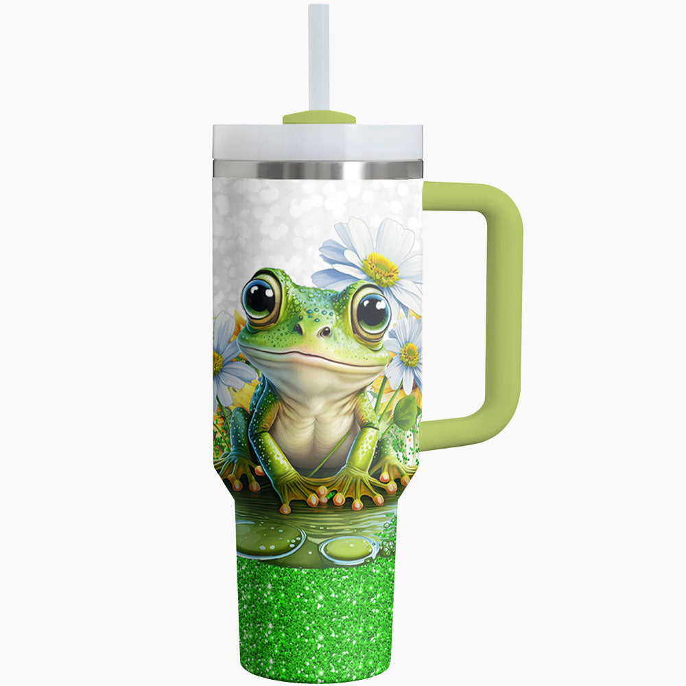 Frog Daisy Custom Stanley Cup 40 oz 30 oz Tumbler With Handle