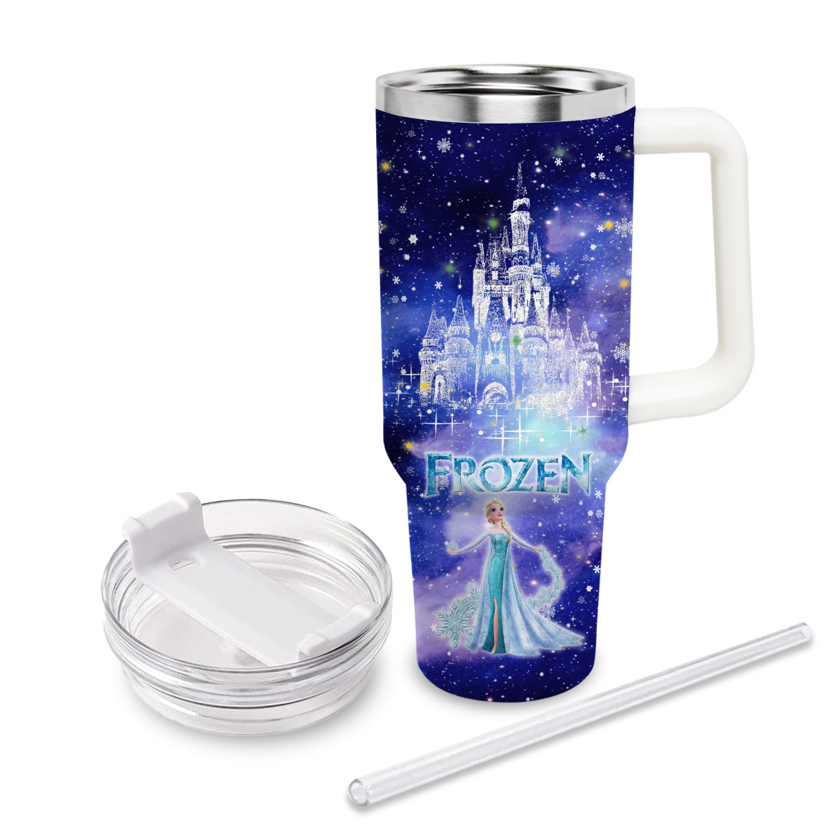 Frozen Disney Princess Cartoon Custom Stanley Cup 40 oz 30 oz Tumbler With Handle