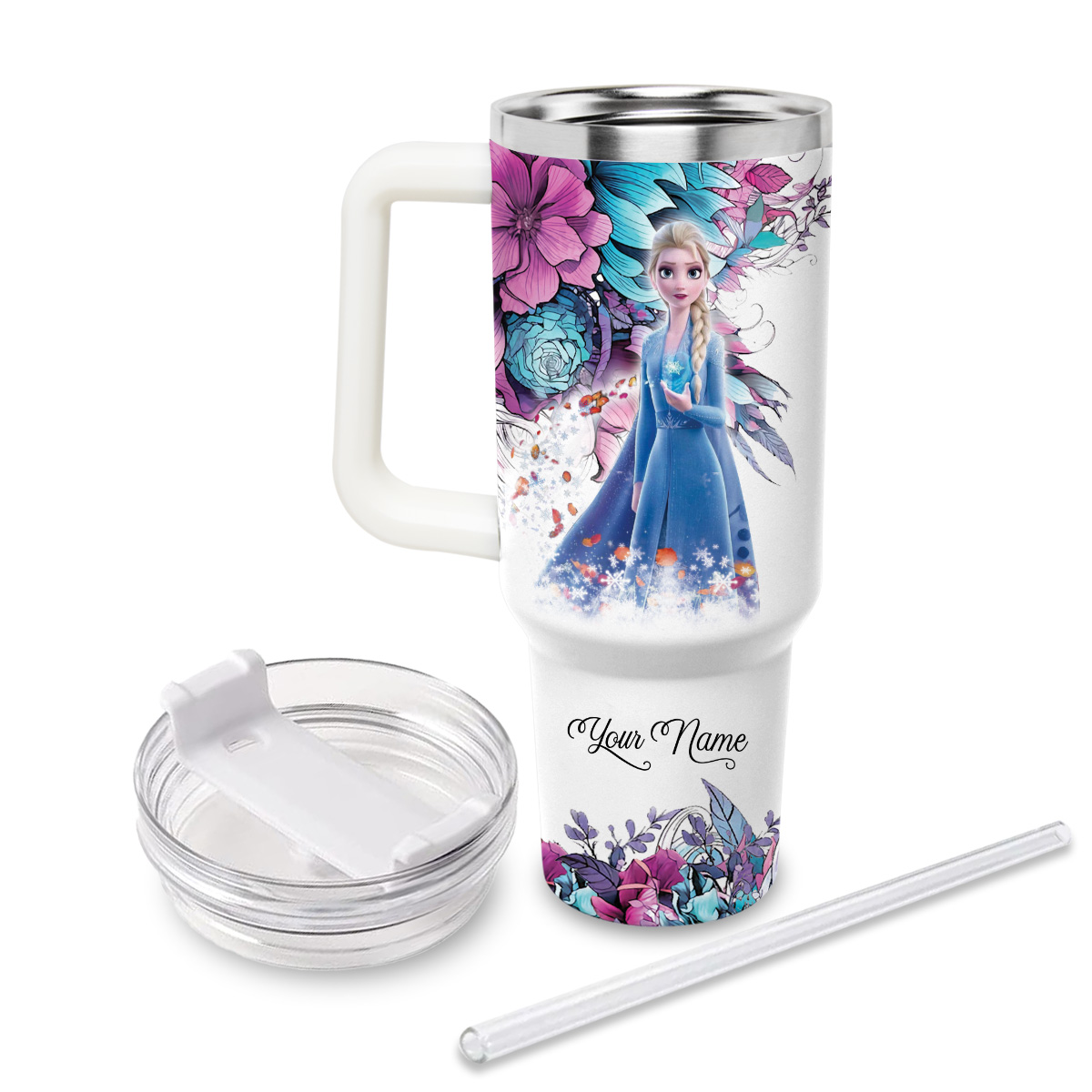 Frozen Disney Princess Cartoon Custom Stanley Cup 40 oz 30 oz Tumbler With Handle