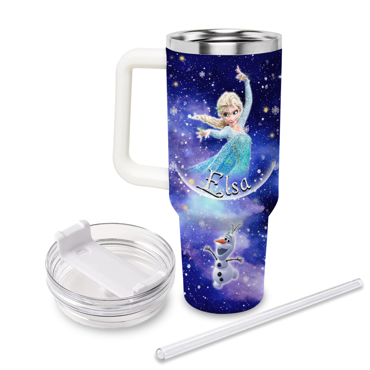 Frozen Disney Princess Cartoon Custom Stanley Cup 40 oz 30 oz Tumbler With Handle