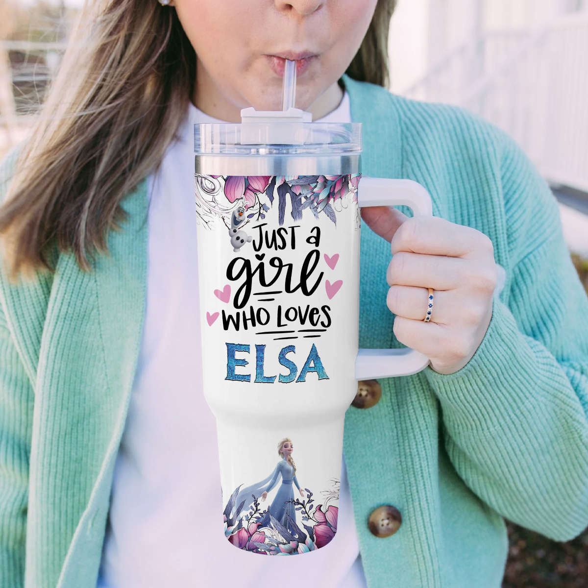 Frozen Disney Princess Cartoon Custom Stanley Cup 40 oz 30 oz Tumbler With Handle