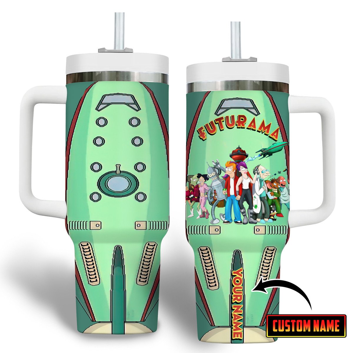 Futurama TV Series Custom Stanley Cup 40 oz 30 oz Tumbler With Handle