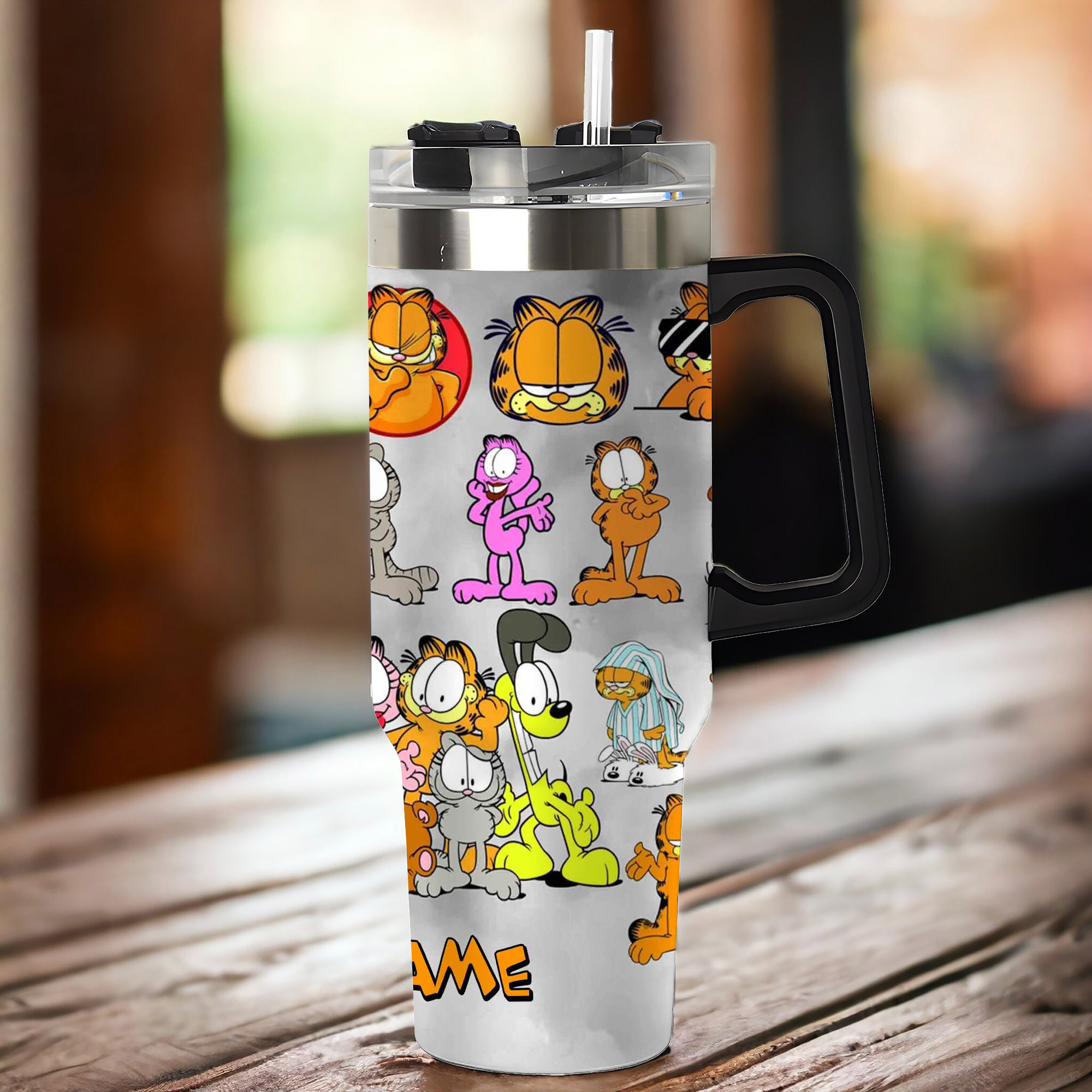 Garfield Cartoon Custom Stanley Cup 40 oz 30 oz Tumbler With Handle
