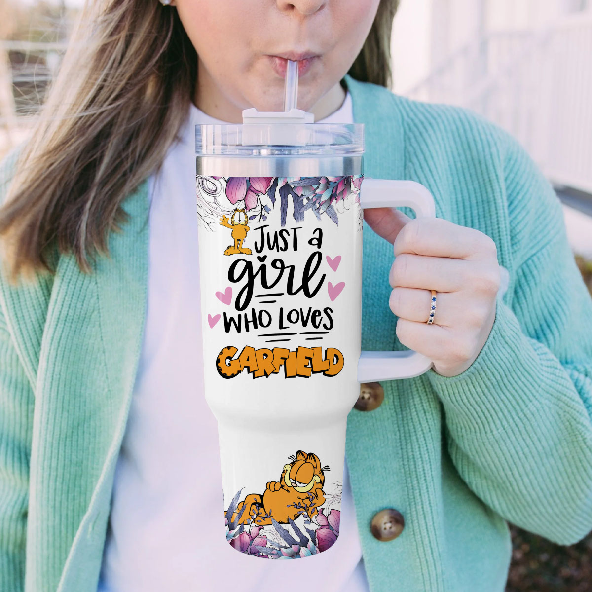 Garfield Cartoon Custom Stanley Cup 40 oz 30 oz Tumbler With Handle