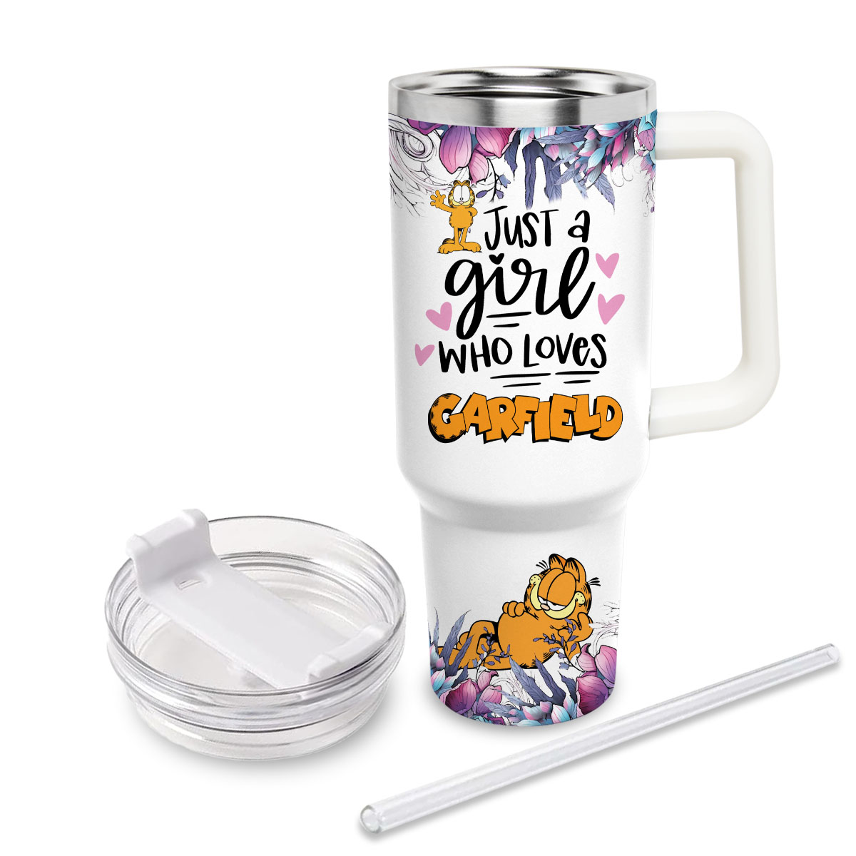 Garfield Cartoon Custom Stanley Cup 40 oz 30 oz Tumbler With Handle