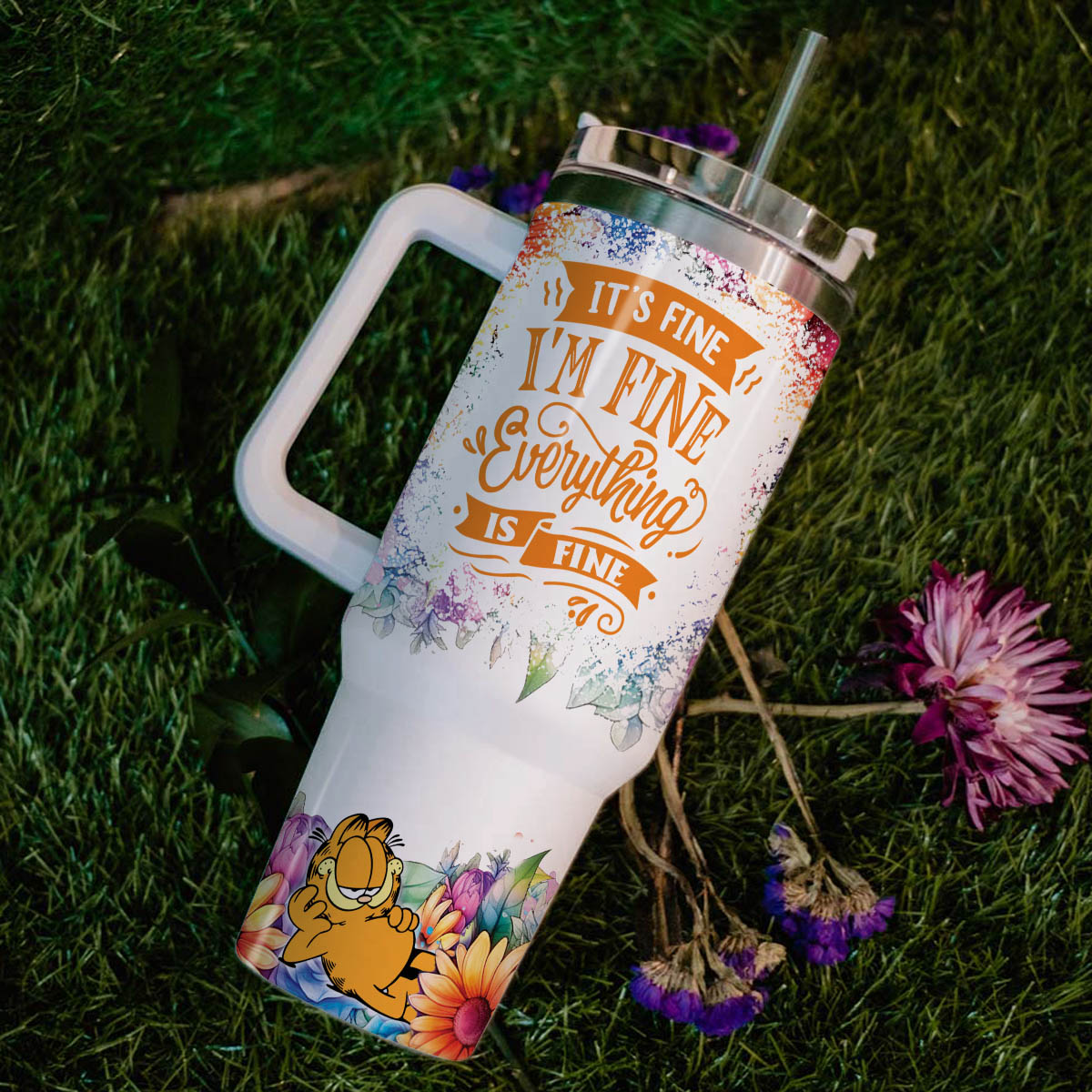 Garfield Cartoon Custom Stanley Cup 40 oz 30 oz Tumbler With Handle