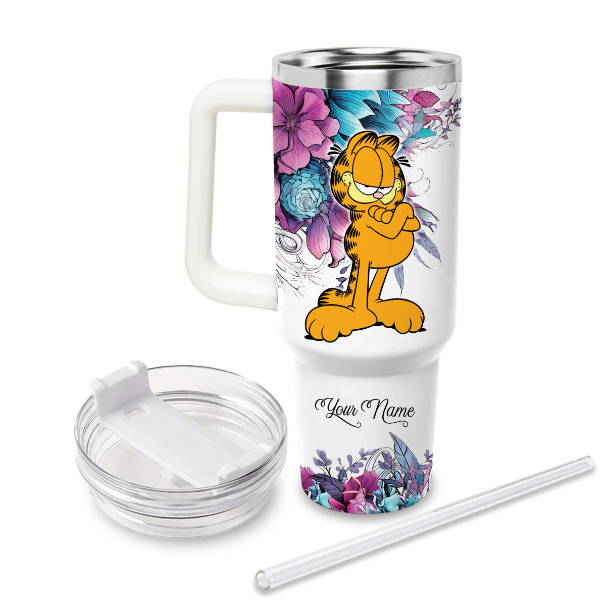 Garfield Cartoon Custom Stanley Cup 40 oz 30 oz Tumbler With Handle