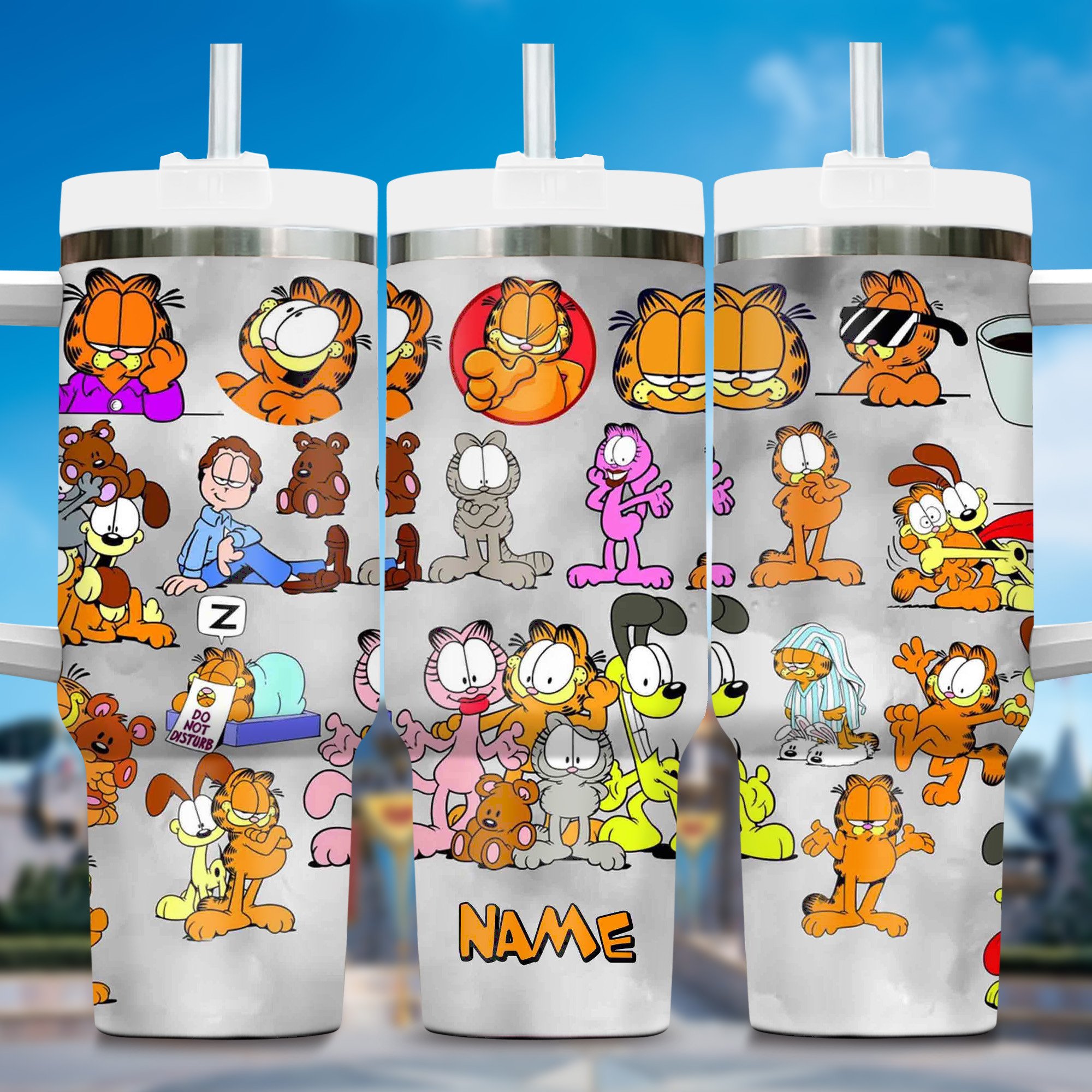 Garfield Cartoon Custom Stanley Cup 40 oz 30 oz Tumbler With Handle