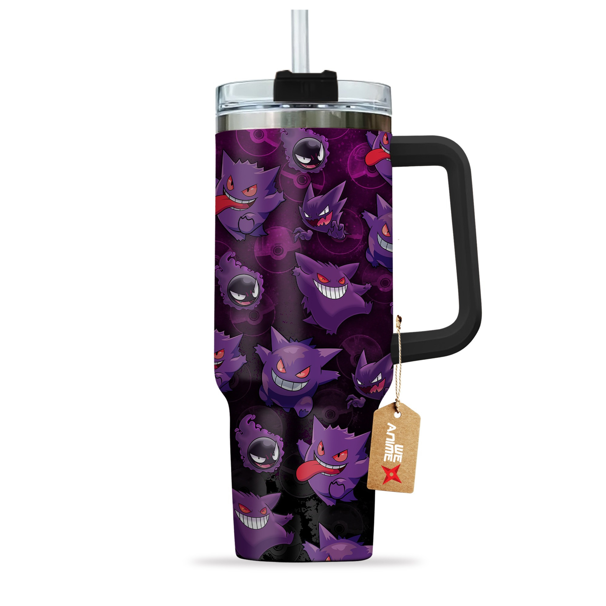 Gengar Pokemon Anime Custom Stanley Cup 40 oz 30 oz Tumbler With Handle
