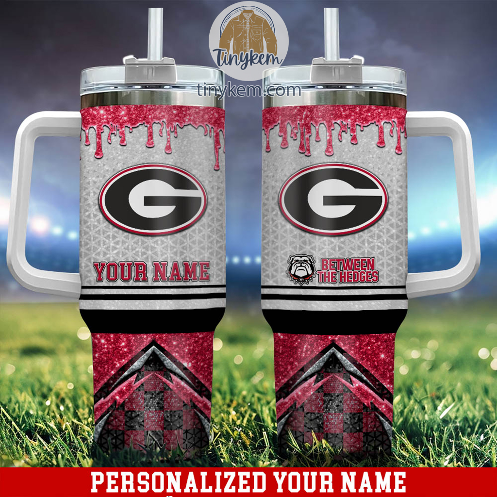Georgia Bulldogs Glitter NCAA Custom Stanley Cup 40 oz 30 oz Tumbler With Handle