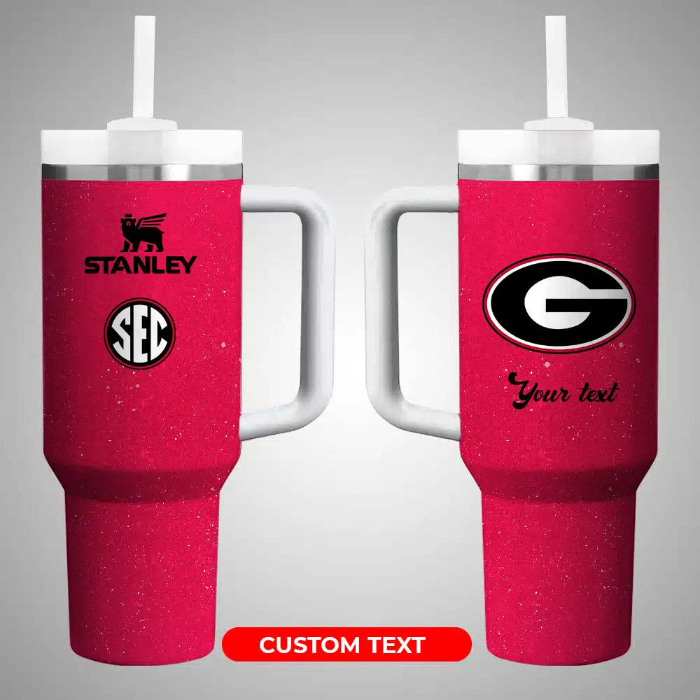 Georgia Bulldogs NCAA Custom Stanley Cup 40 oz 30 oz Tumbler With Handle
