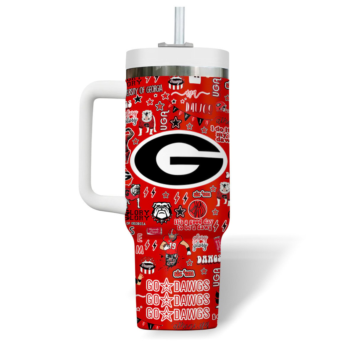 Georgia Bulldogs NCAA Custom Stanley Cup 40 oz 30 oz Tumbler With Handle