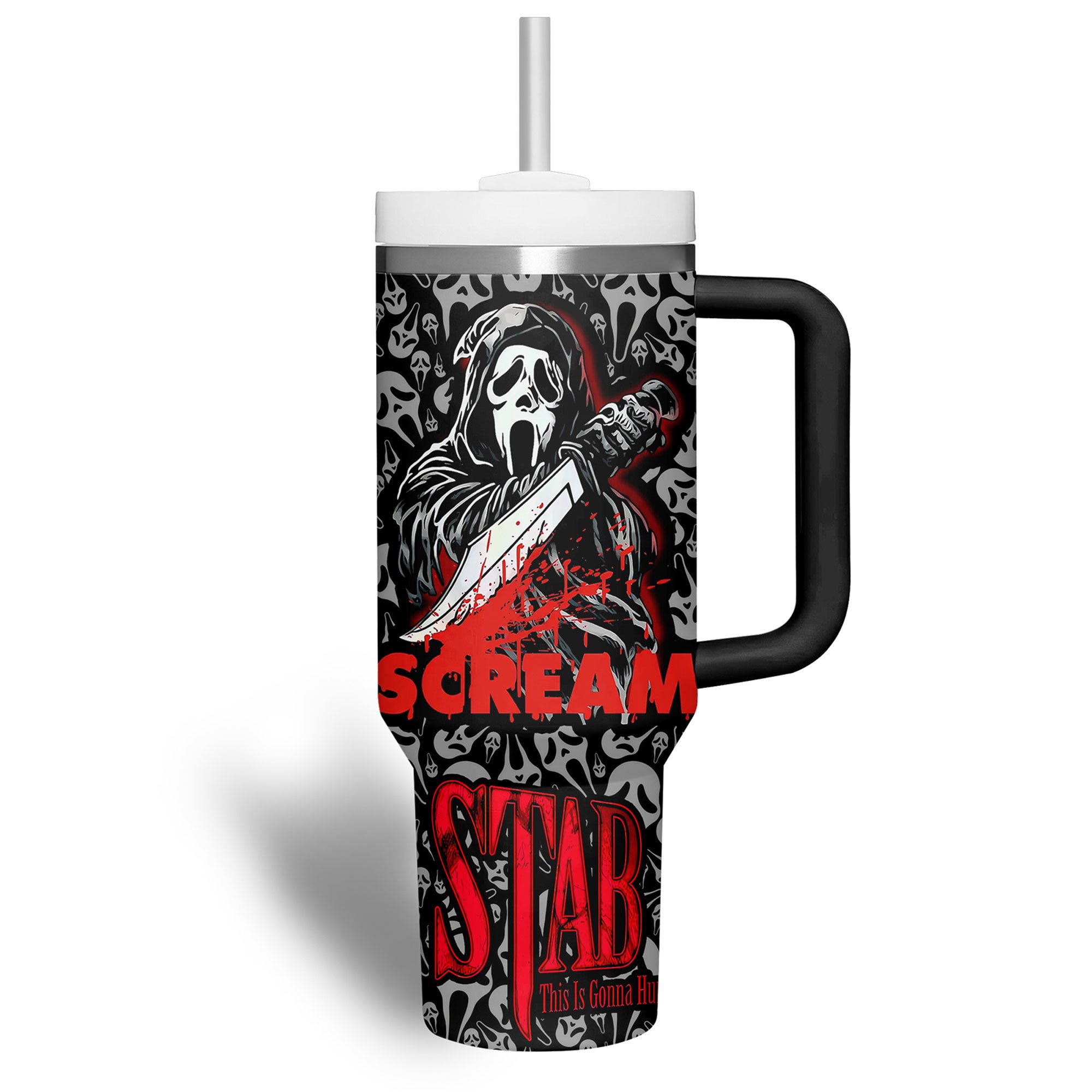 Ghostface Scream Movies Custom Stanley Cup 40 oz 30 oz Tumbler With Handle