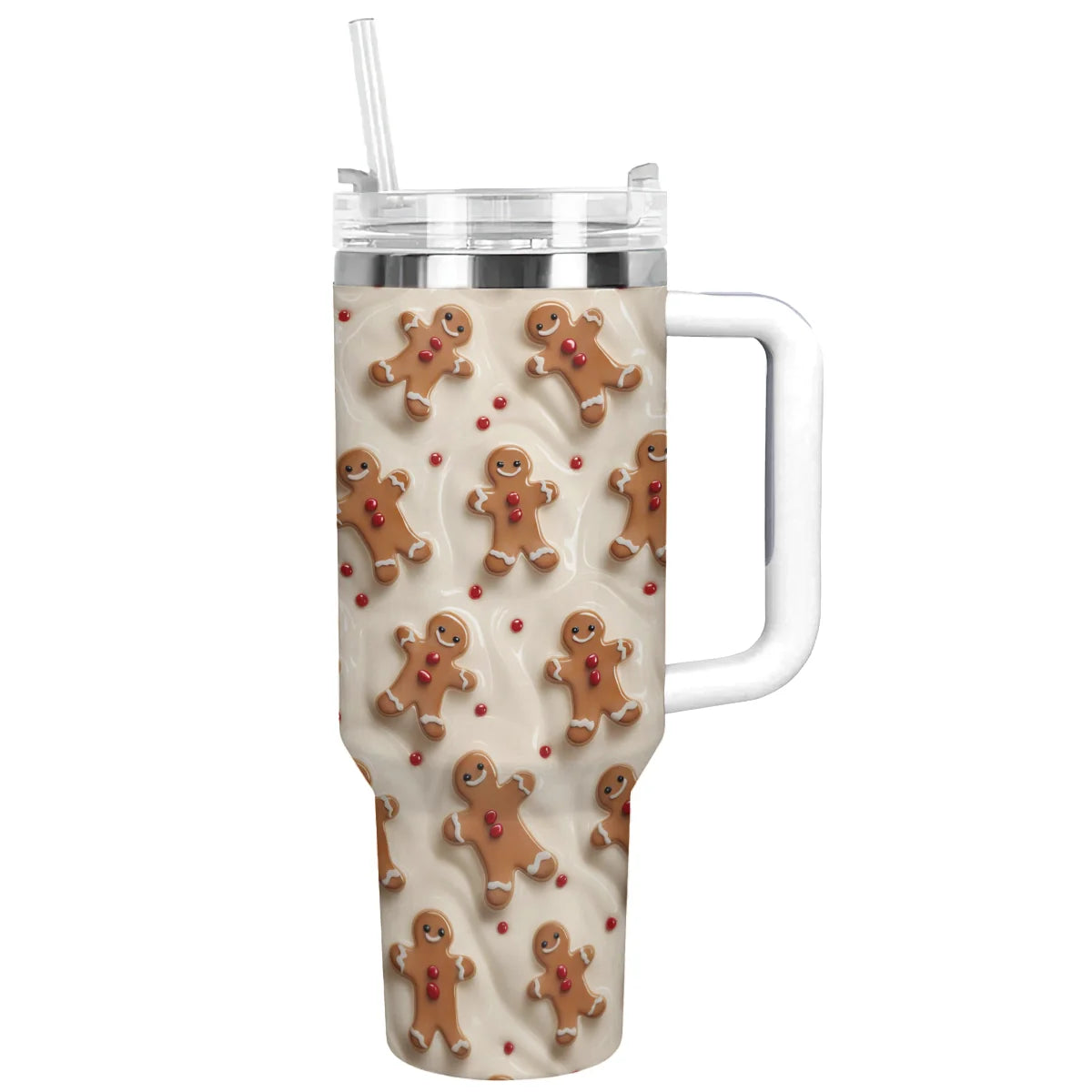 Gingerbread Joy Christmas Custom Stanley Cup 40 oz 30 oz Tumbler With Handle